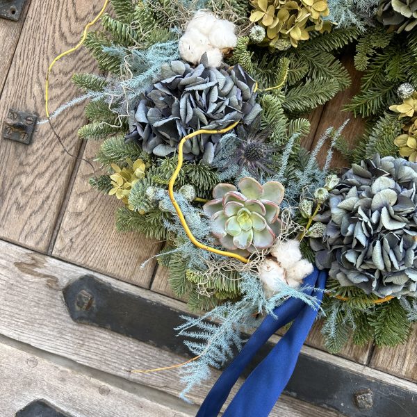 A Blue Christmas Wreath