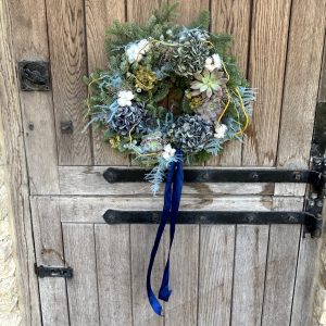 A Blue Christmas Wreath