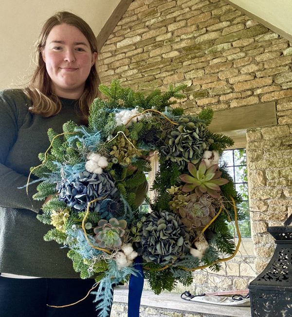 A Blue Christmas Wreath